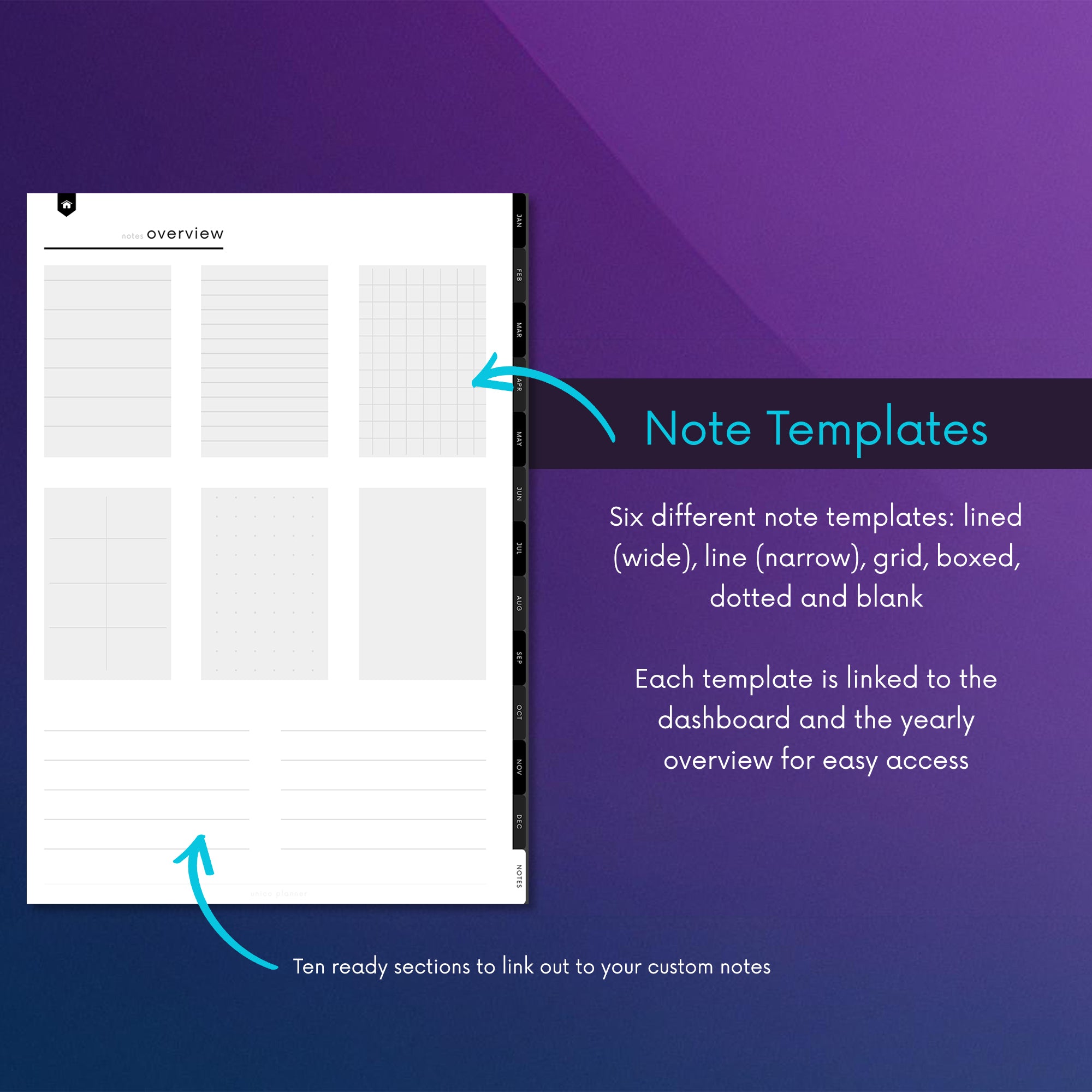 Digital Sticky Notes Black & White, iPad Stickers Digital Planner