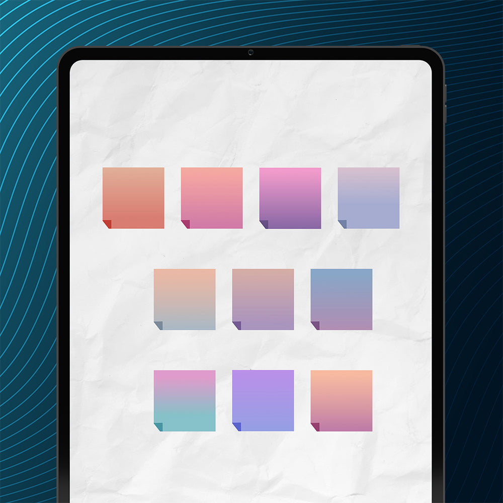 10 Sticky Note Stickers - Ombre