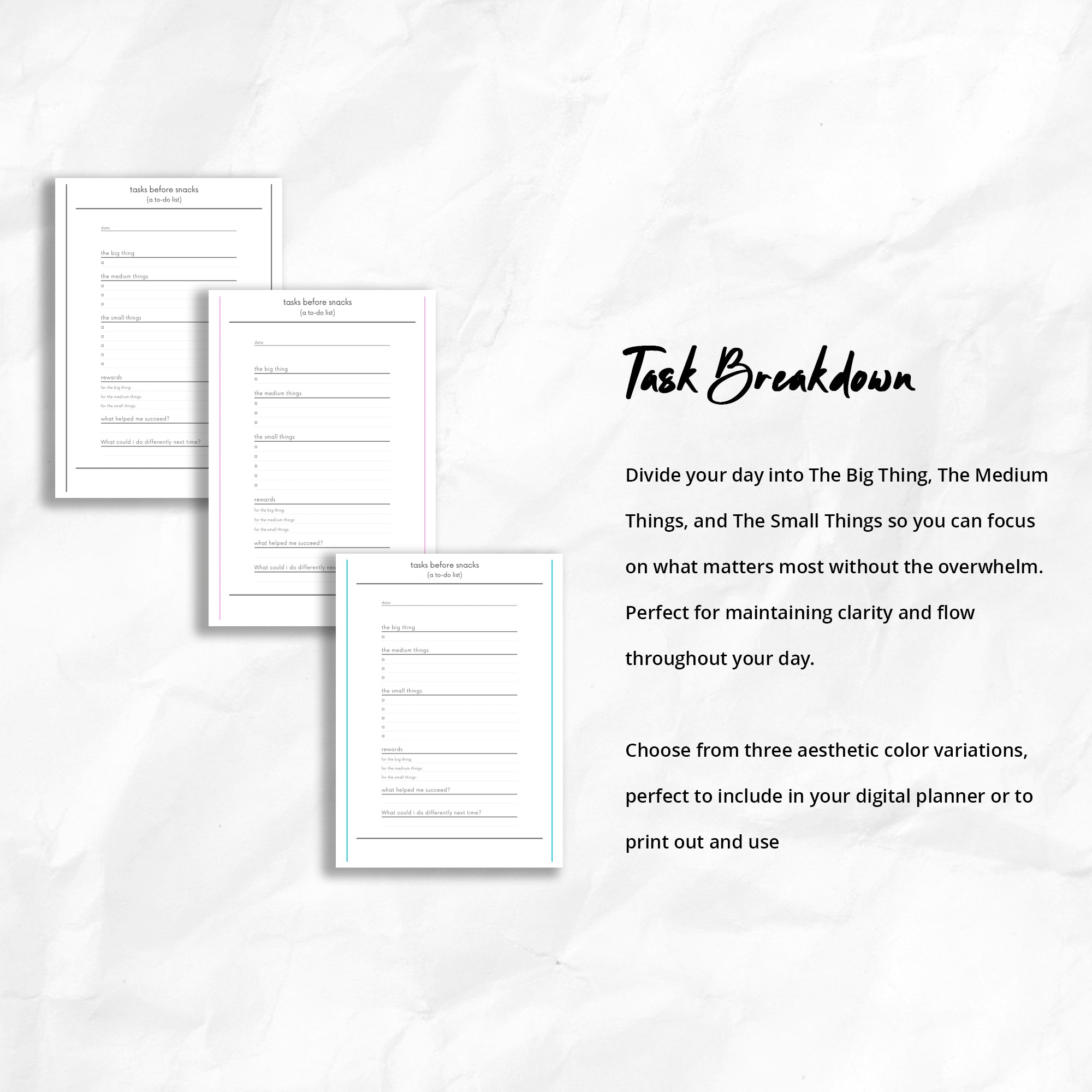 Tasks Before Snacks (A To-Do List)